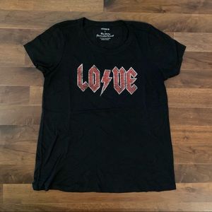 Torrid Black LOVE t-shirt - Size 2